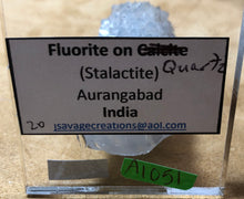 Load image into Gallery viewer, Fluorite on Quartz (Stalactite)